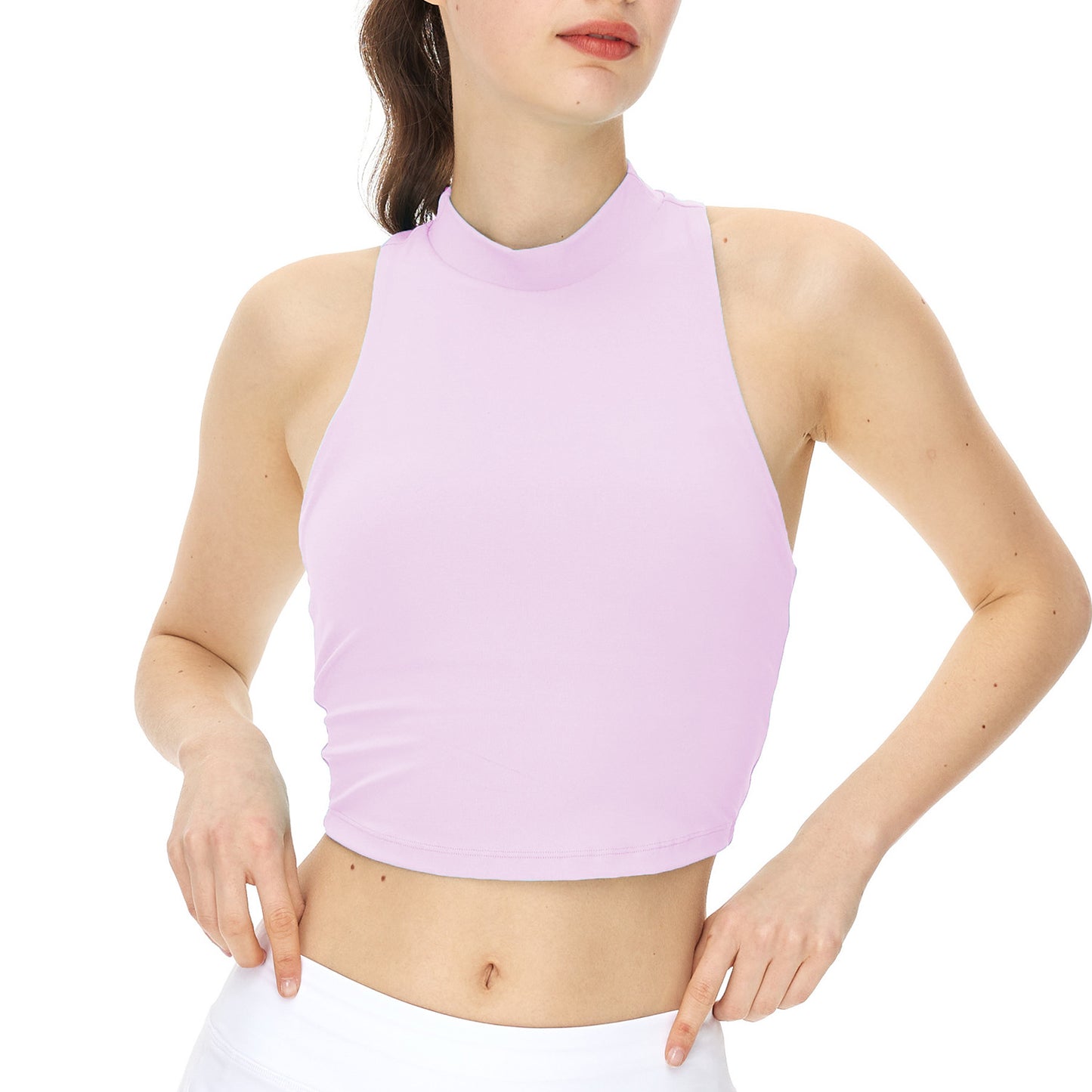 Cross-border high neckline racer back vest