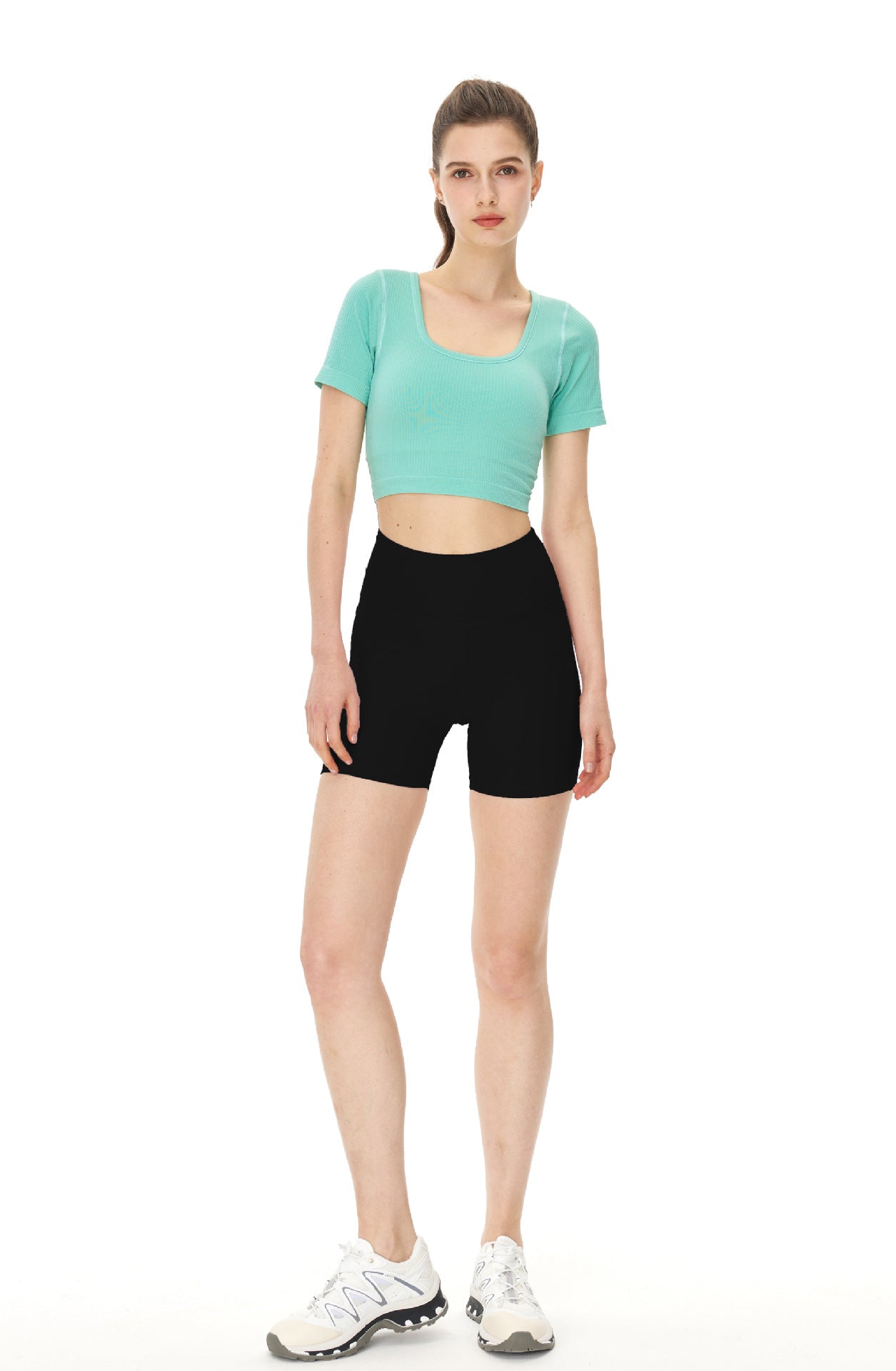 High-waisted Belly Tightening Hip Lift Pocket Biker Pants