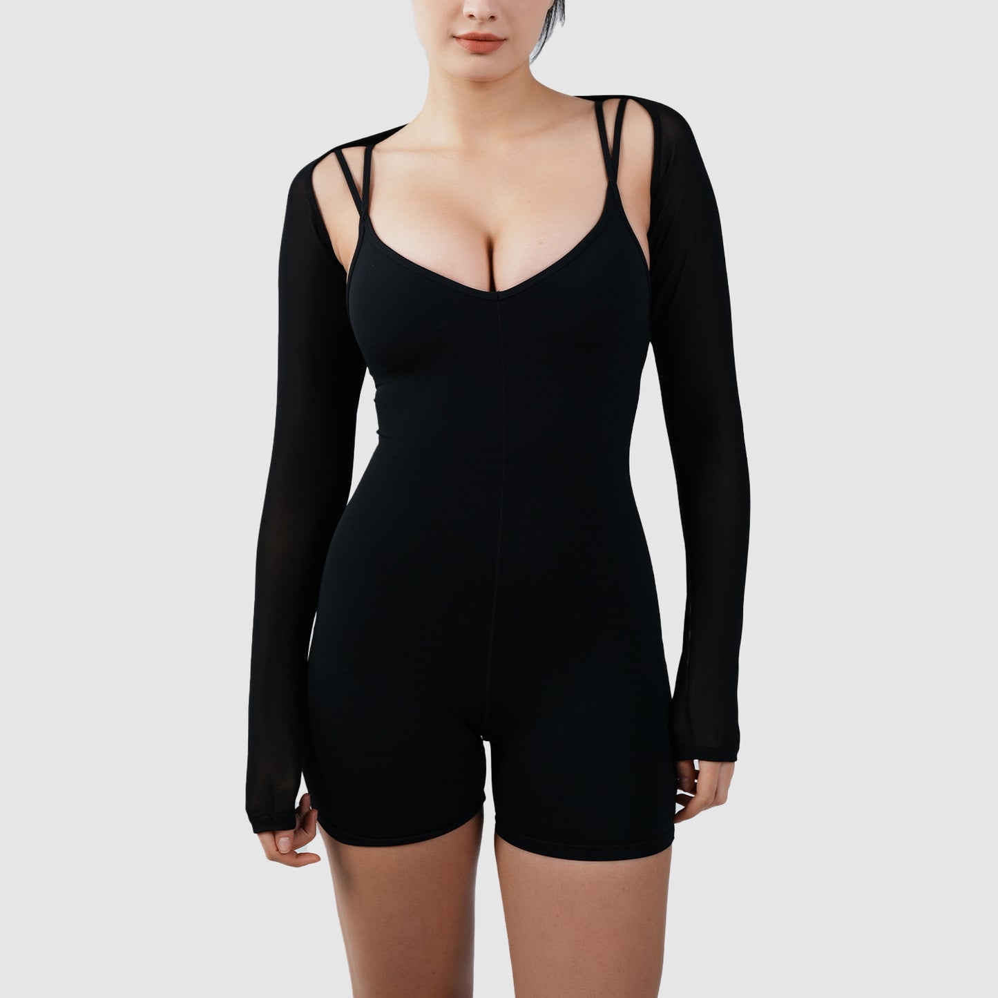 Light Nude Breathable Mesh Yoga Wear Sports Tops