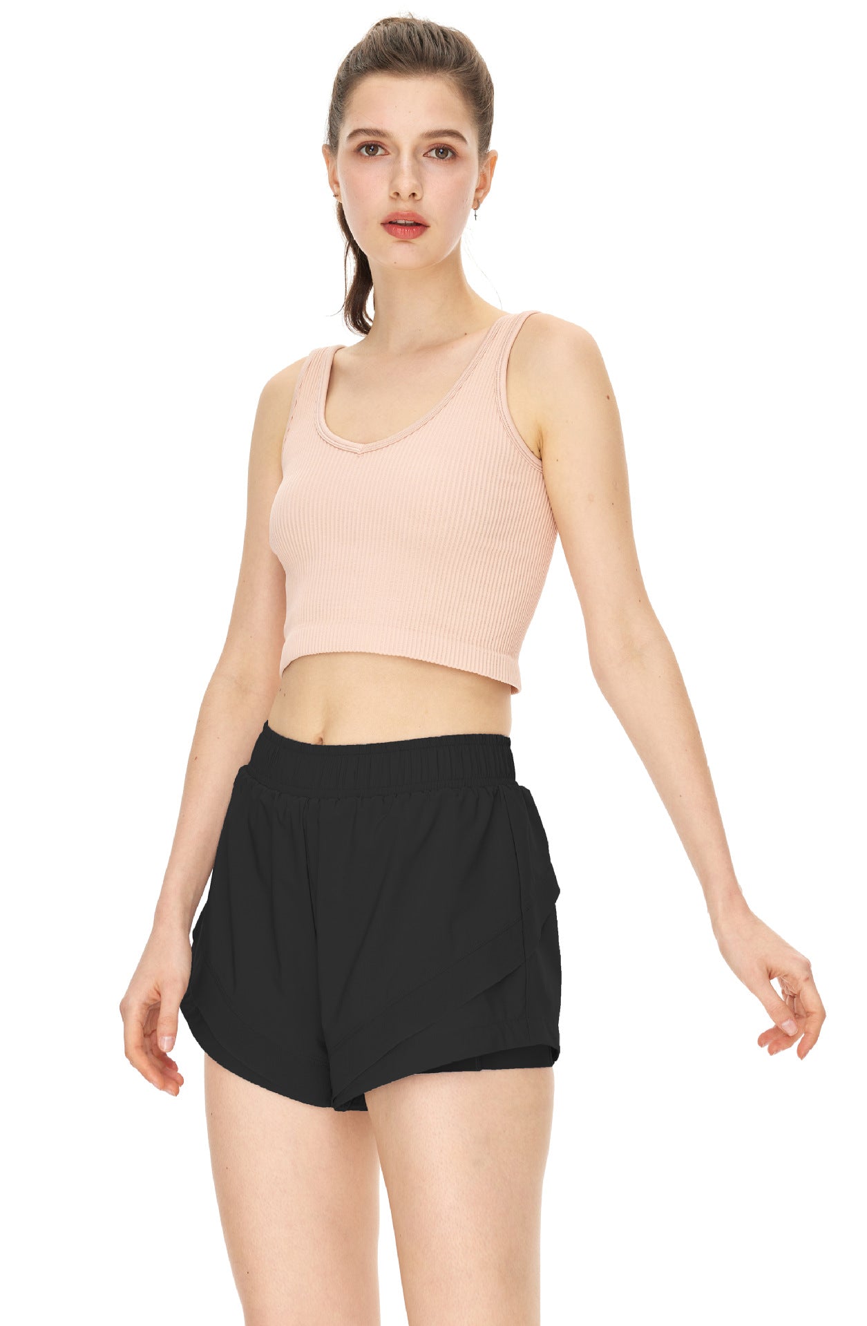 Colorful Breathable quick-drying Stitching High-Waisted Shorts