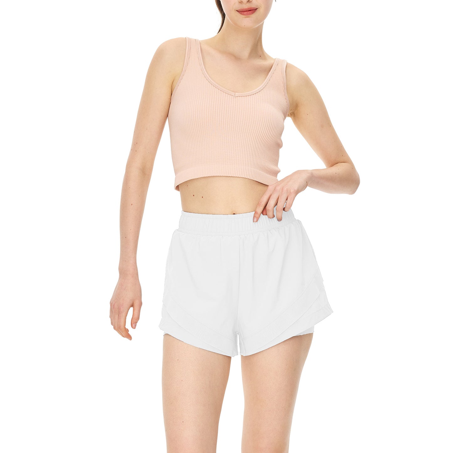 Colorful Breathable quick-drying Stitching High-Waisted Shorts