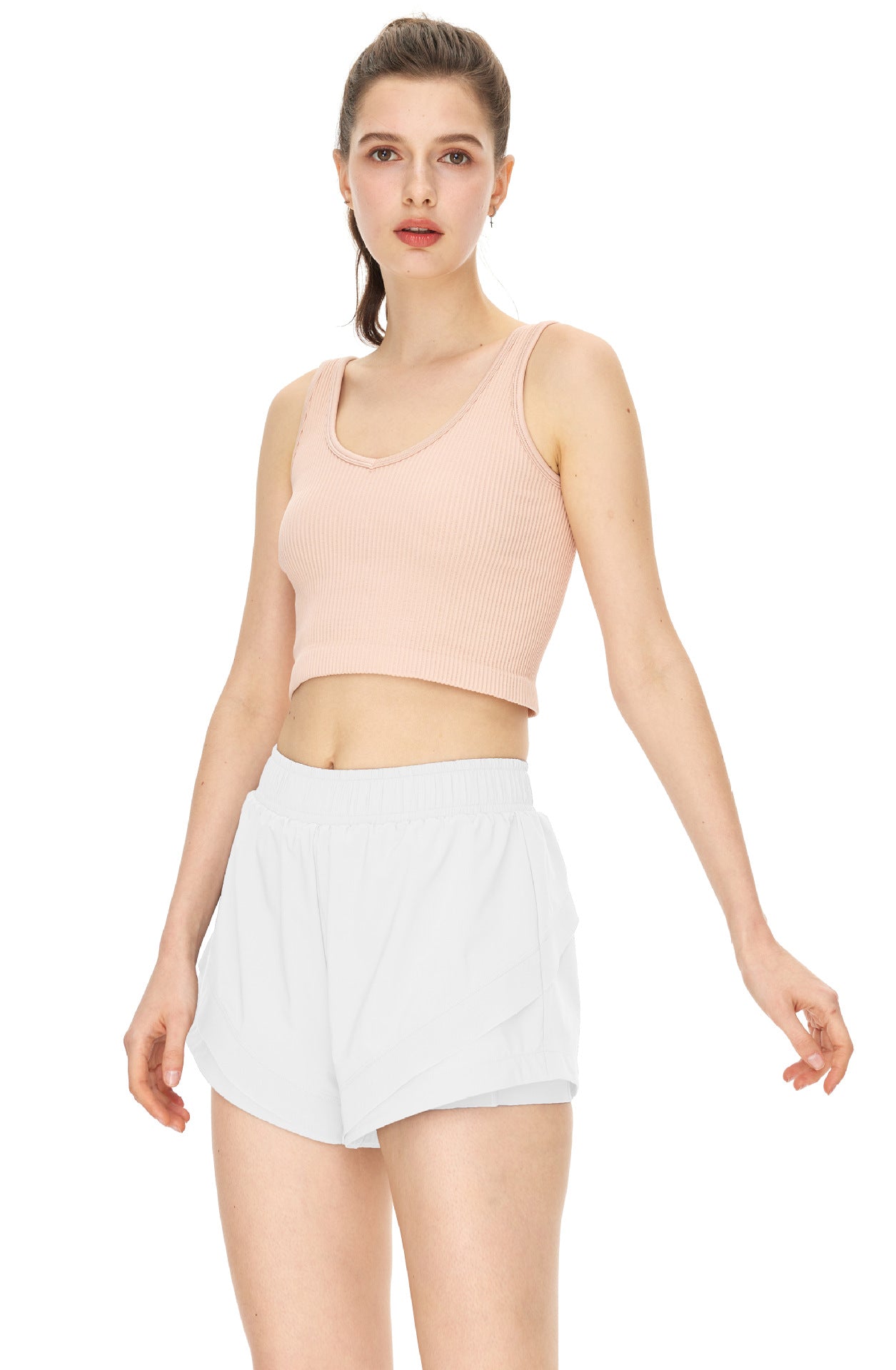 Colorful Breathable quick-drying Stitching High-Waisted Shorts