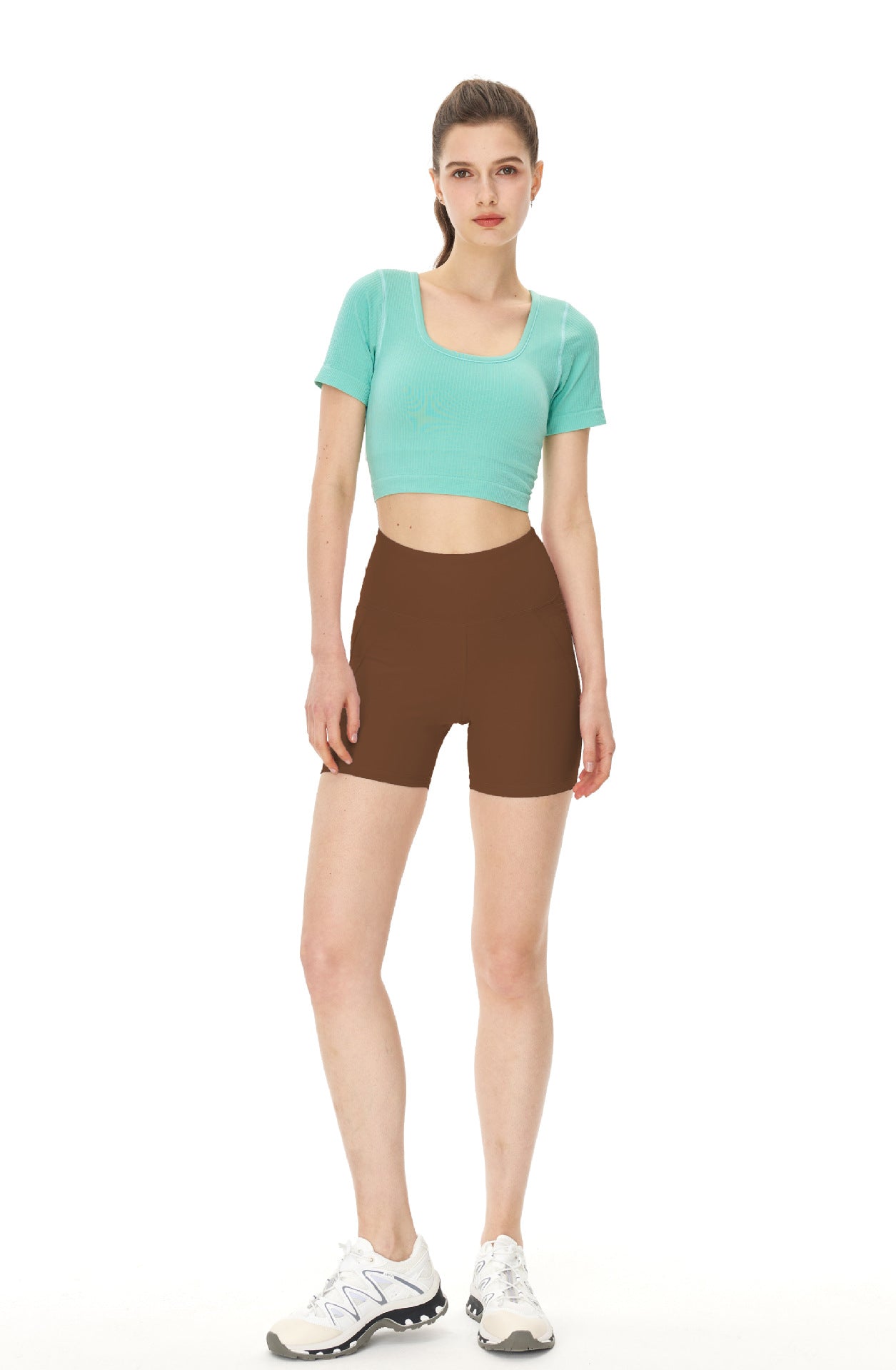 High-waisted Belly Tightening Hip Lift Pocket Biker Pants