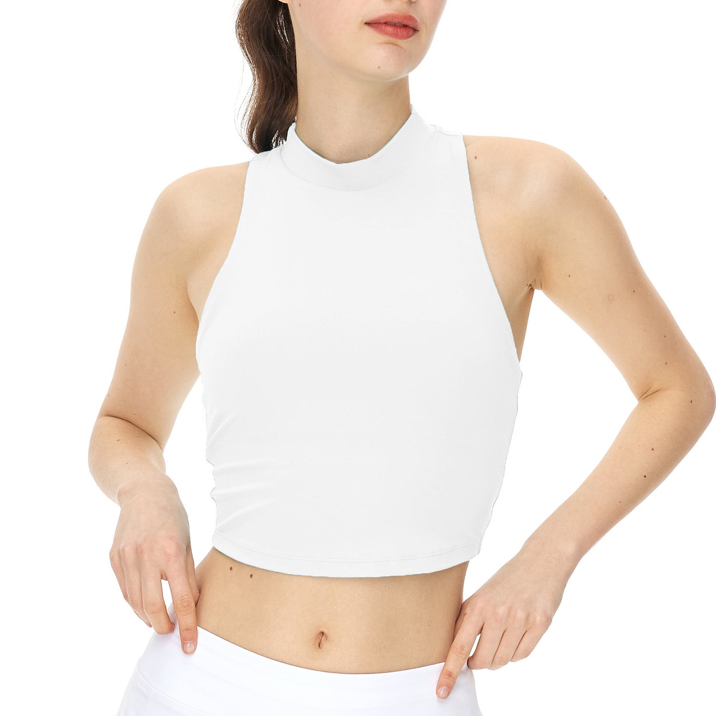 Cross-border high neckline racer back vest