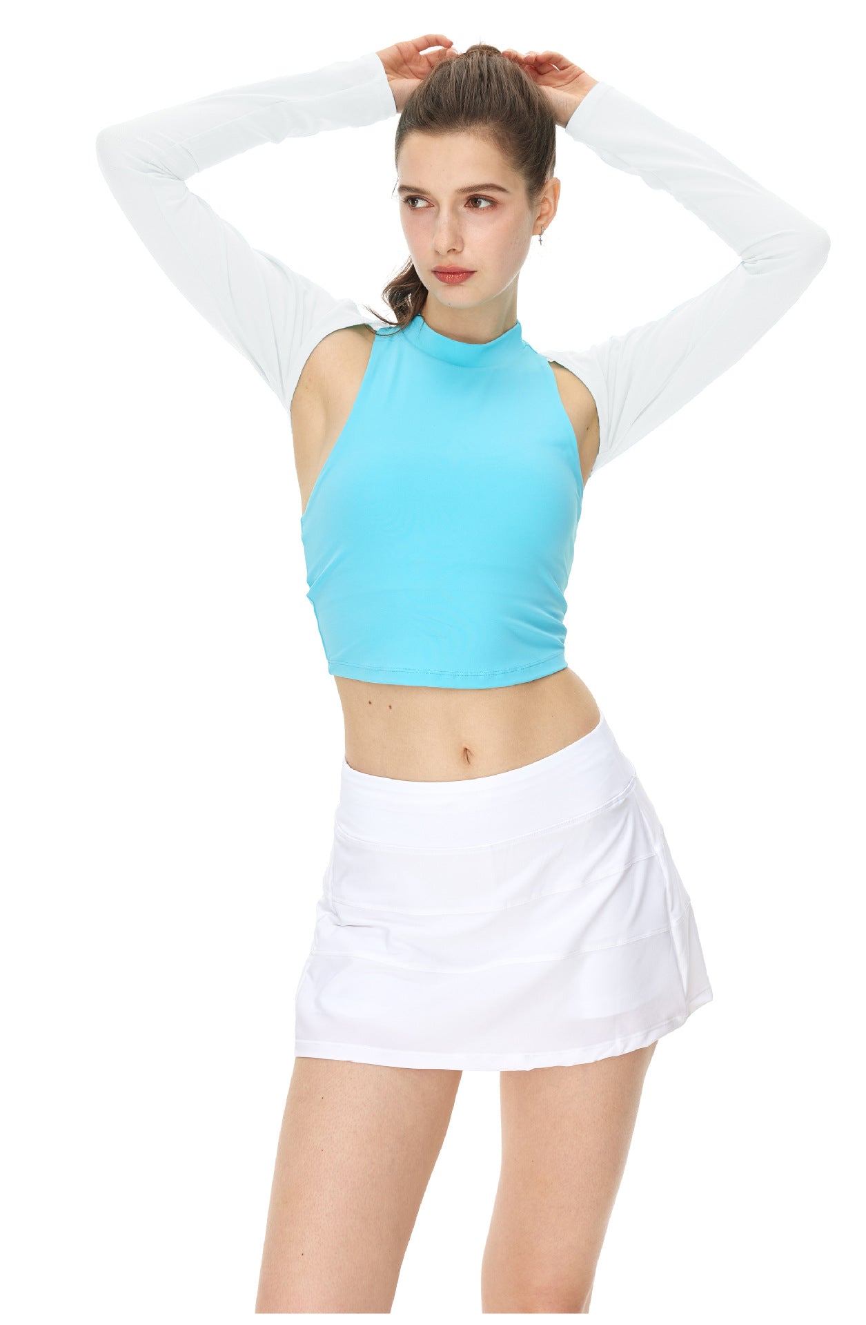 Light Nude Breathable Mesh Yoga Wear Sports Tops