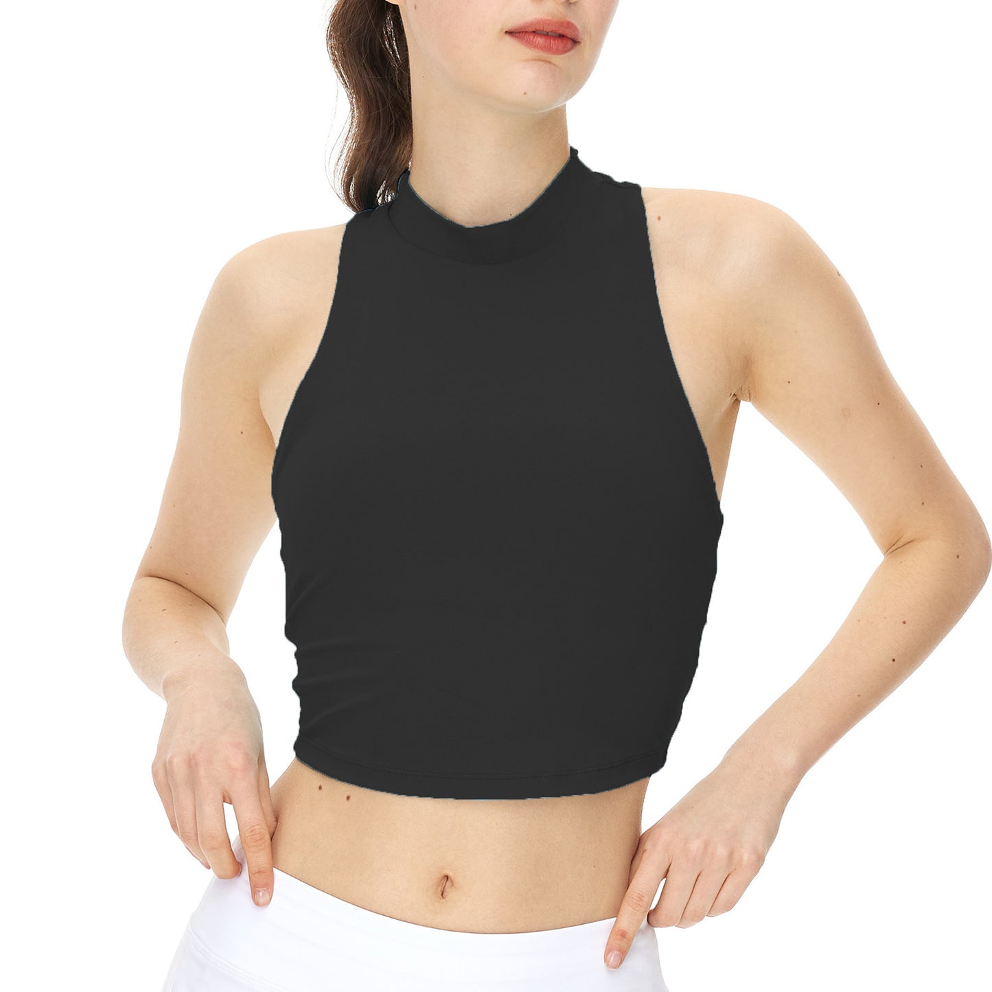 Cross-border high neckline racer back vest