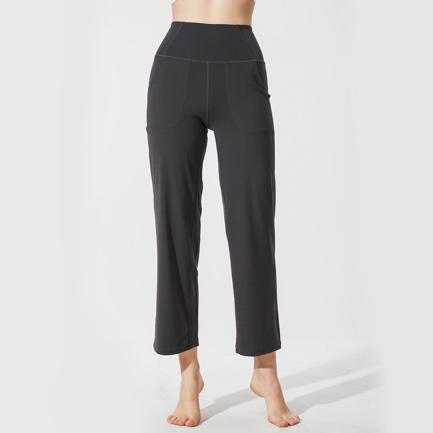 High-waisted Tummy Loose Fit sports Wid Leg Pants