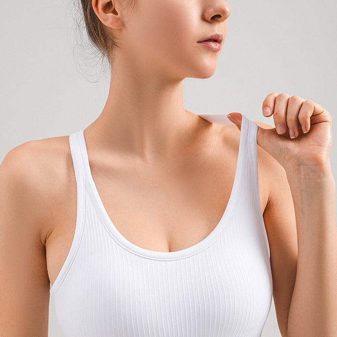 Nude Vest High Elastic thread top seamless ebb