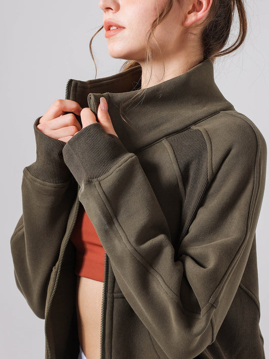 Long Sleeve Workout Suit Zipper Sports Jacket