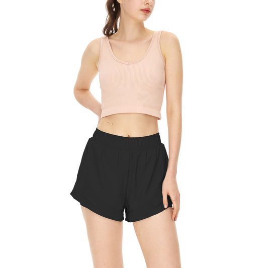 Colorful Breathable quick-drying Stitching High-Waisted Shorts