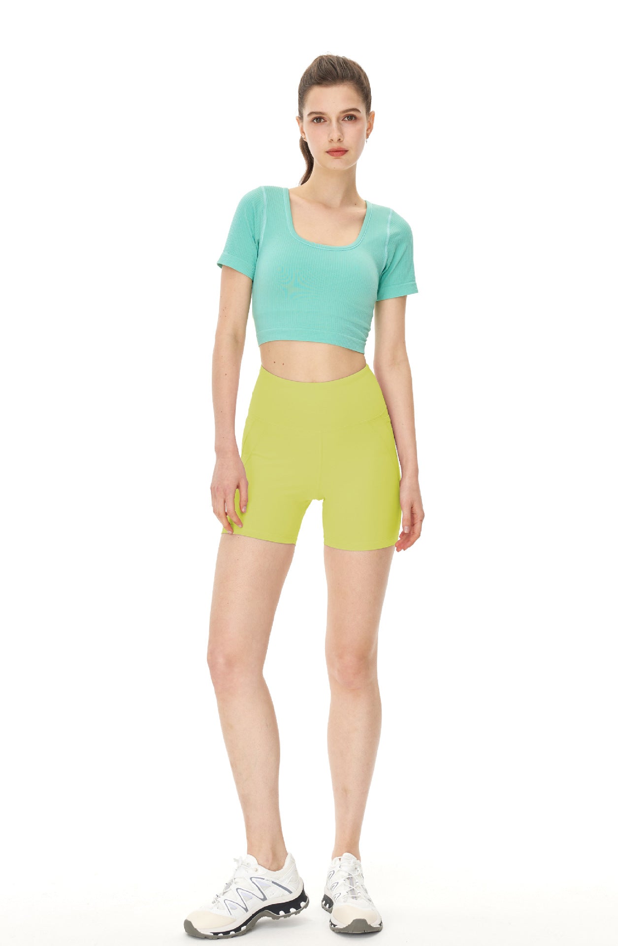 High-waisted Belly Tightening Hip Lift Pocket Biker Pants