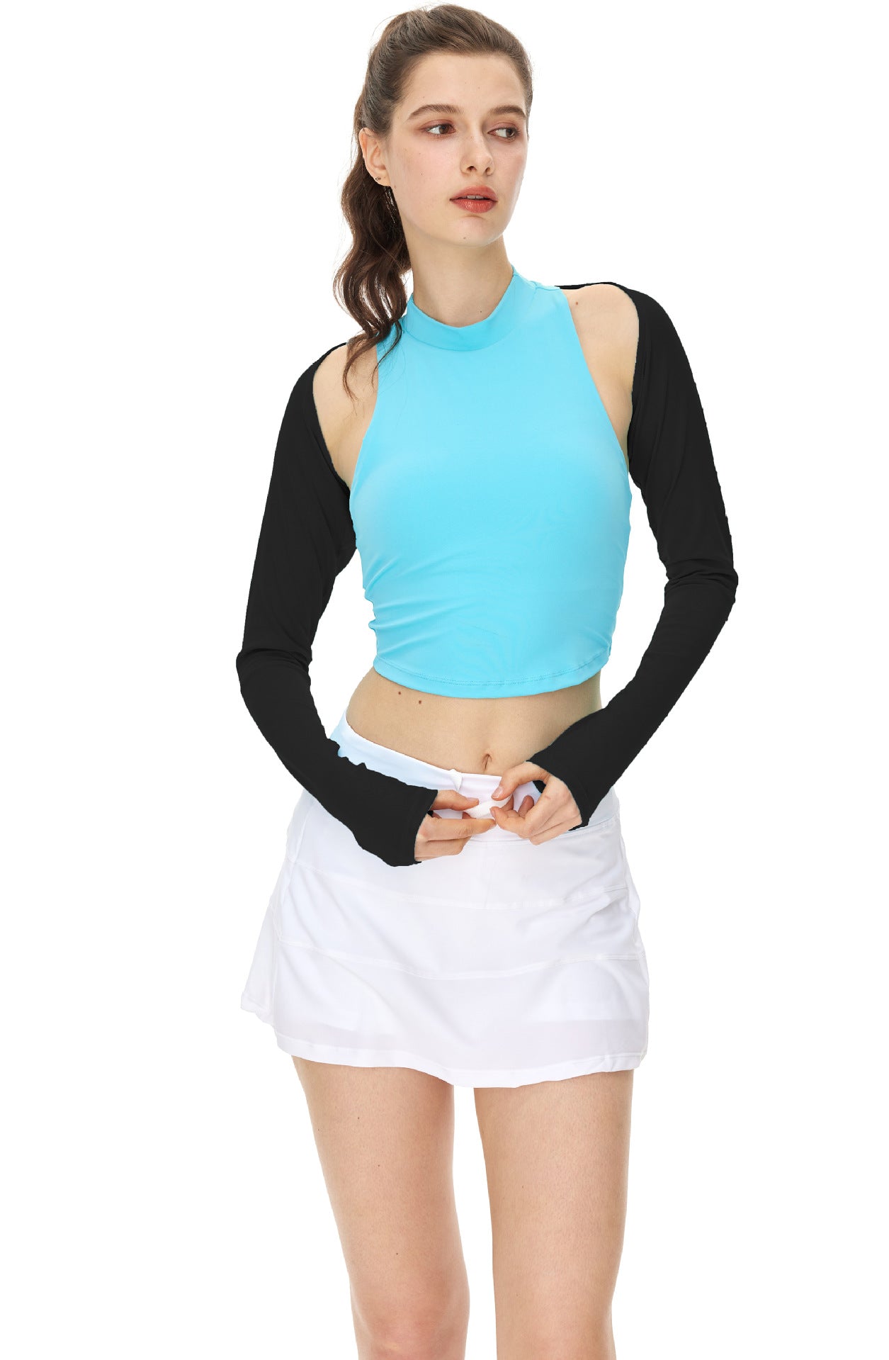 Light Nude Breathable Mesh Yoga Wear Sports Tops