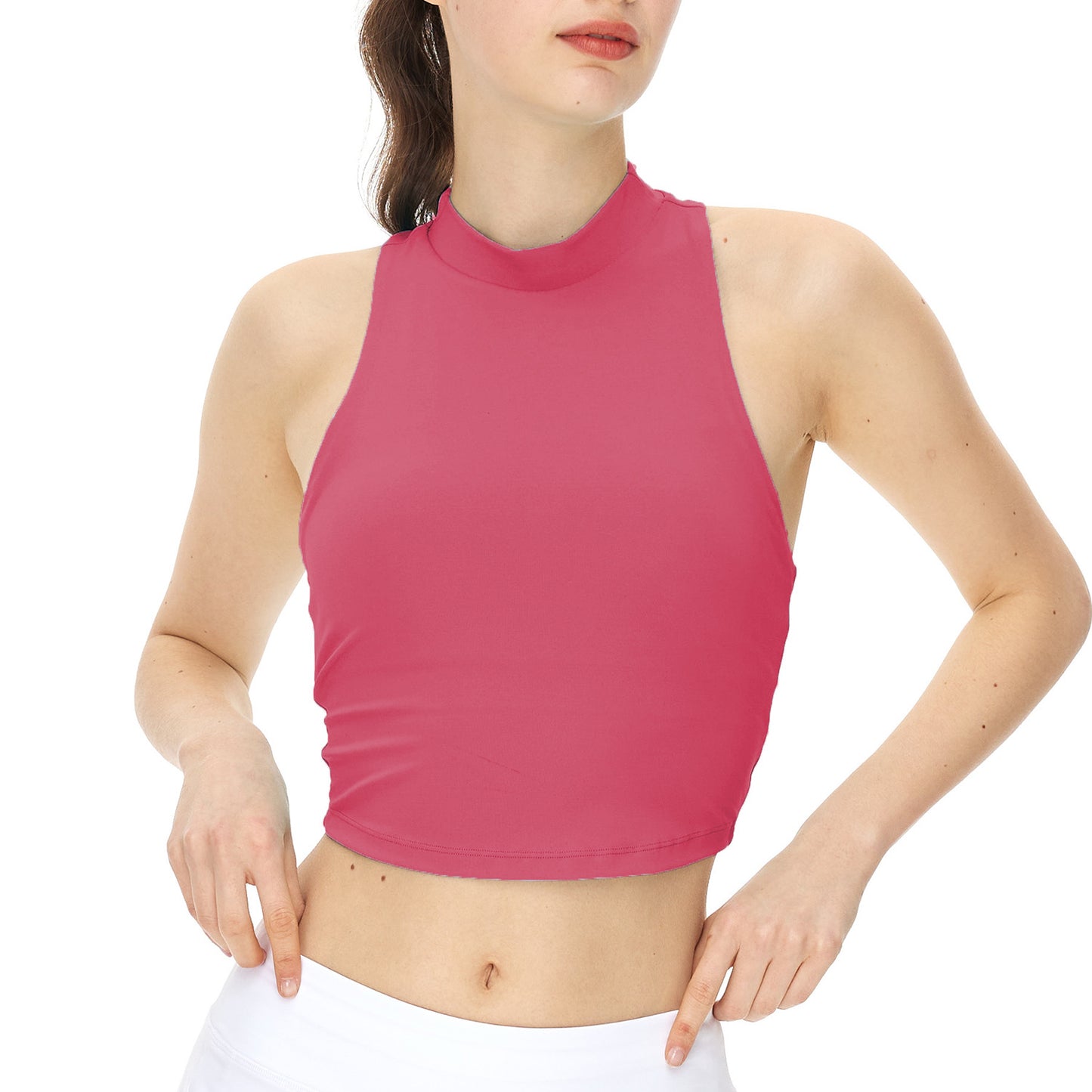 Cross-border high neckline racer back vest